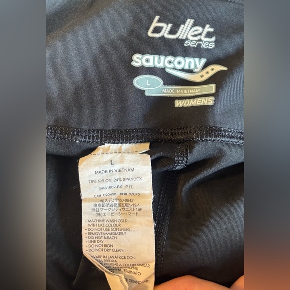Saucony Bullet Series Black Capri Compression Leggings for Running Large - Picture 7 of 7